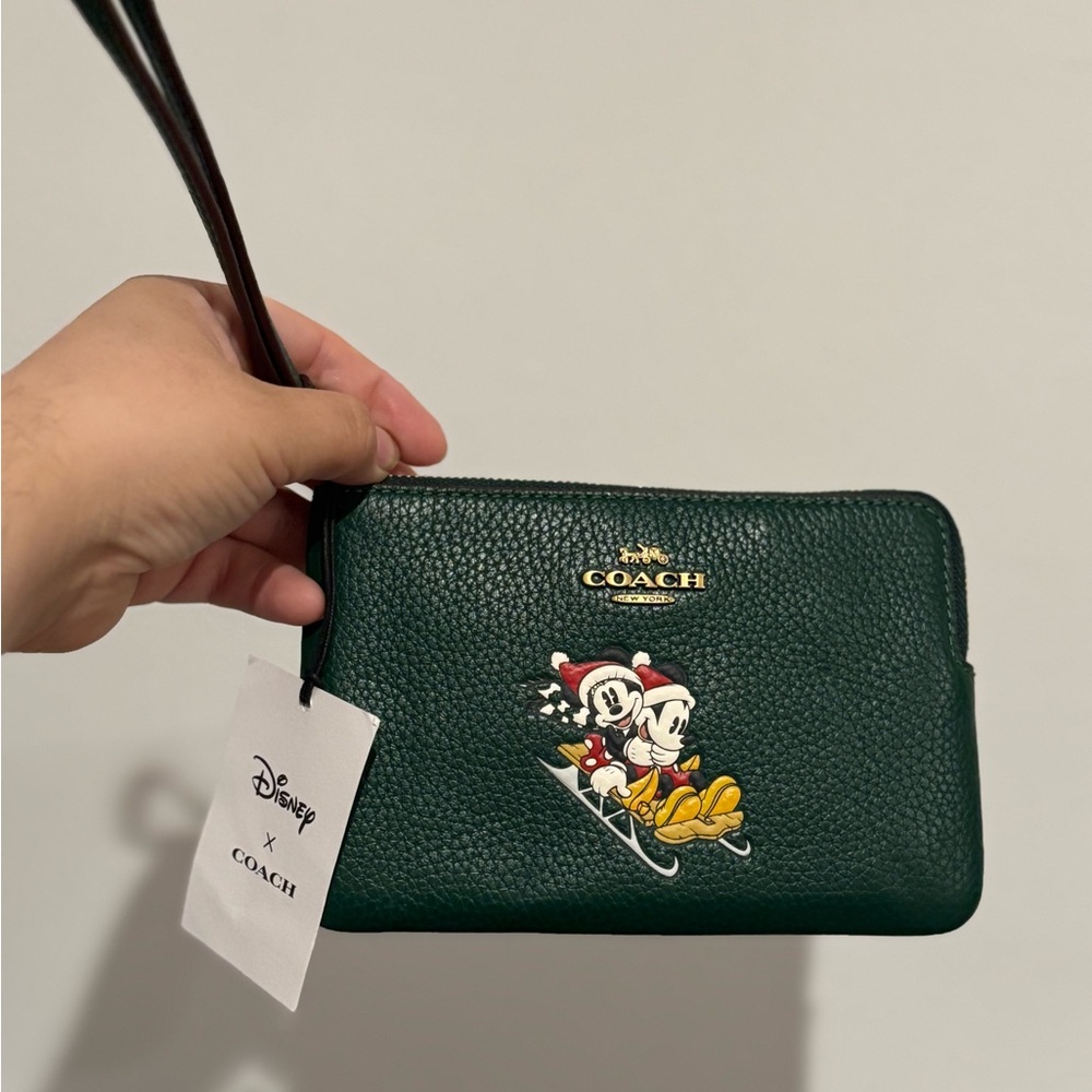 Coach Dark Green Disney Wristlet